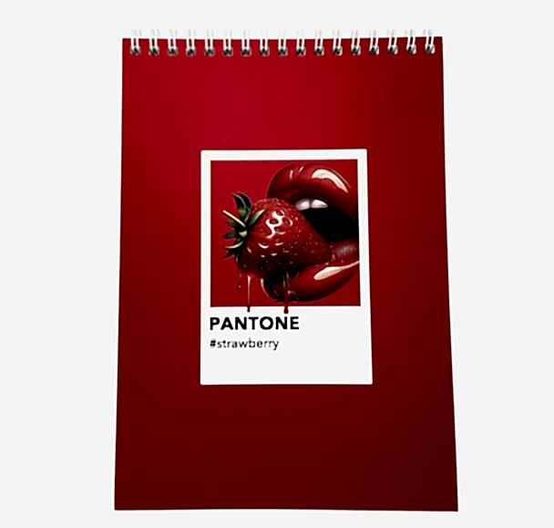 Блокнот А5, софт тач ламинация, Дизайнерская коллекция "Pantone", красный