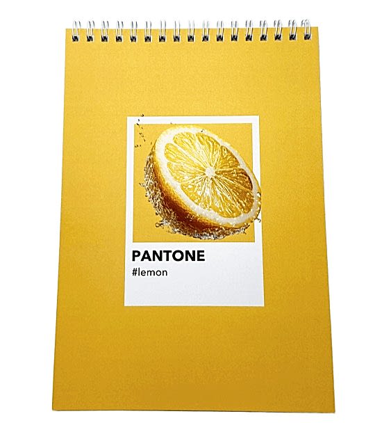 Блокнот А5, софт тач ламинация, Дизайнерская коллекция "Pantone", жёлтый